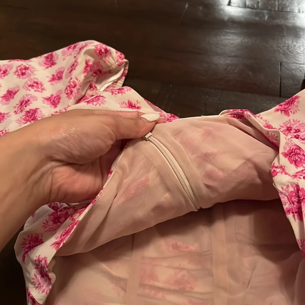ZARA Floral Puff Sleeve Blouse